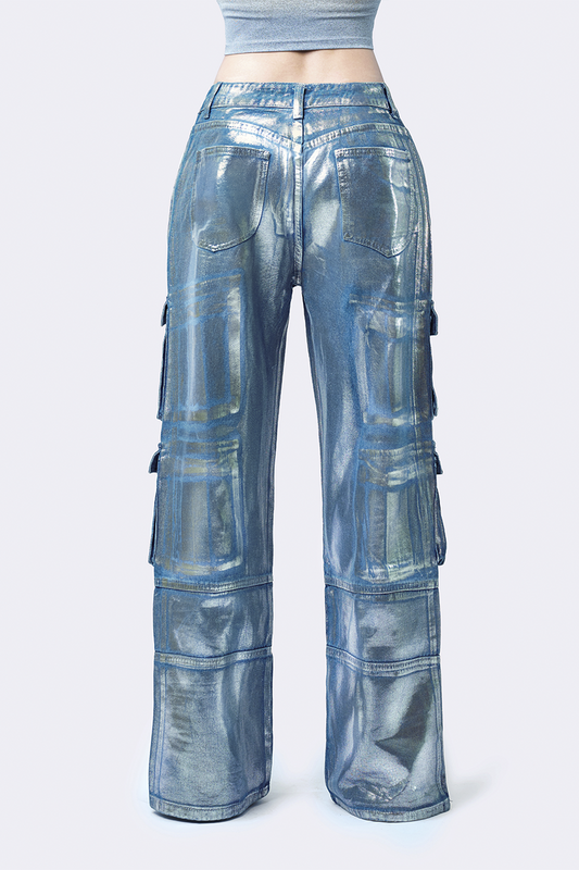 Jvoll Jeans Wide leg Double Pocket Silver