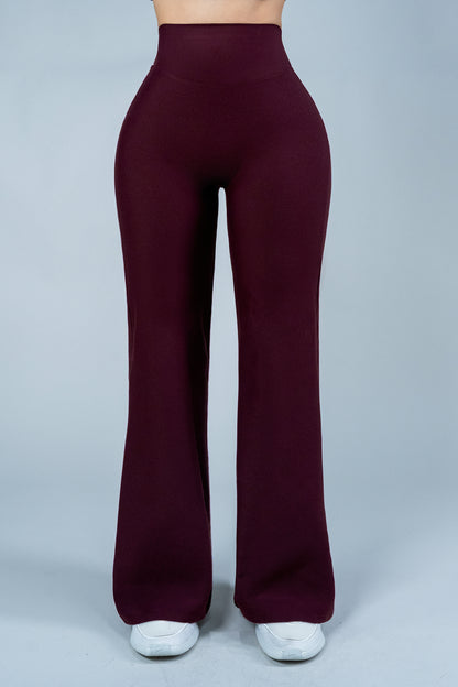 ShapePRO Sherlyn Wide-Leg Yoga Leggings Burgundy