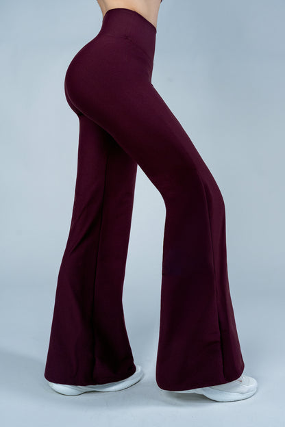 ShapePRO Sherlyn Wide-Leg Yoga Leggings Burgundy