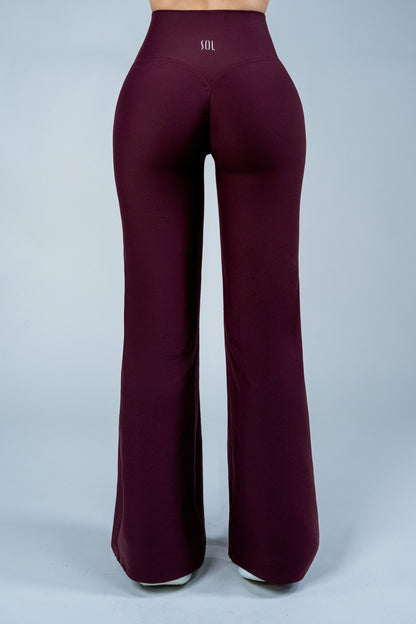 ShapePRO Sherlyn Wide-Leg Yoga Leggings Burgundy